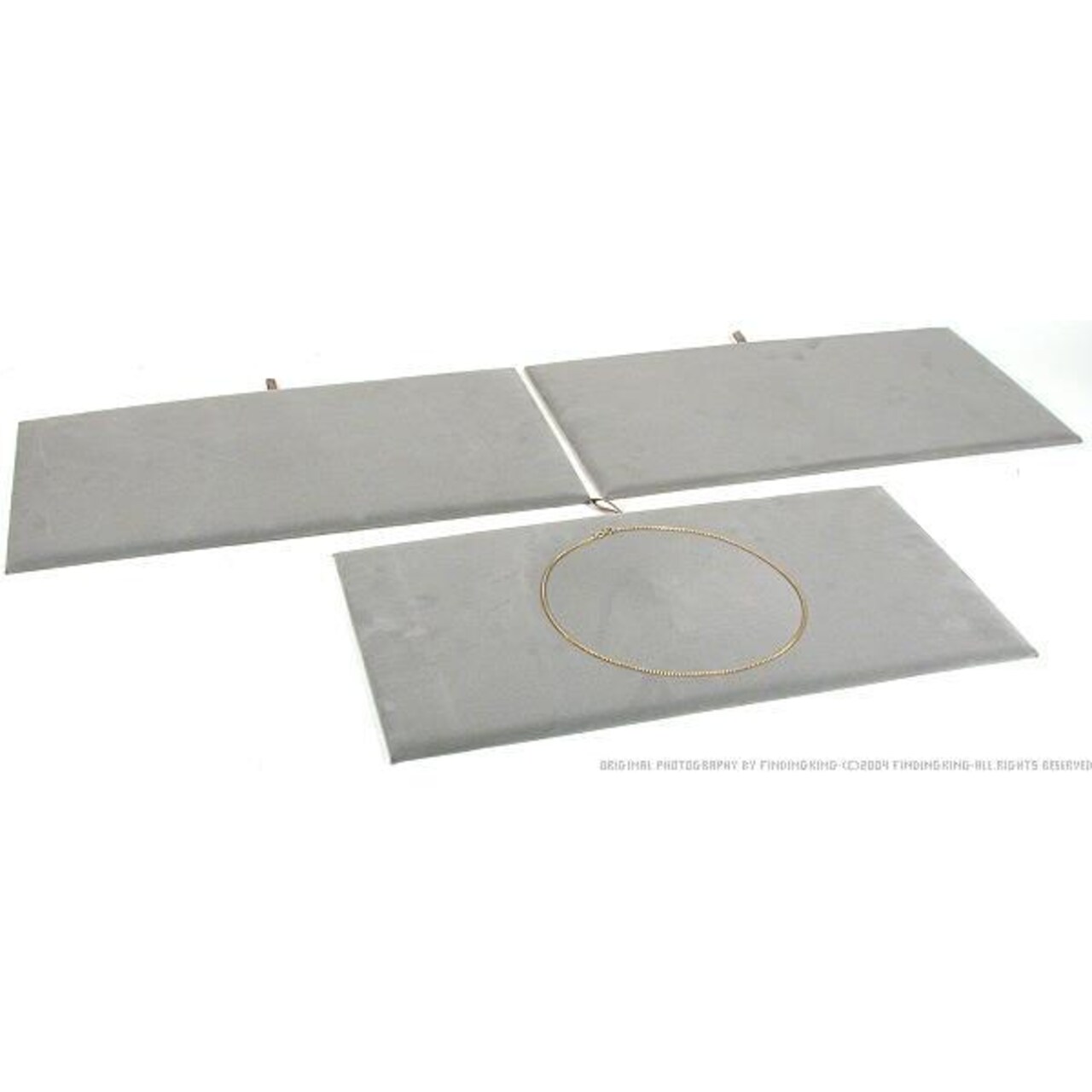 3 Gray Velvet Jewelry Chain Display Pad Showcase Tray Inserts 14 1/8"